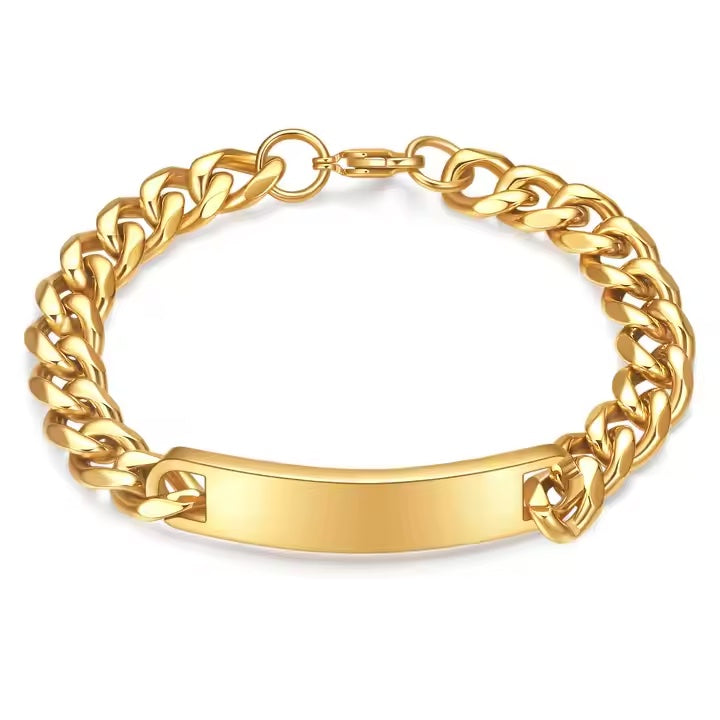 Armoured chains herrarmband "Cubanito" med gravyr