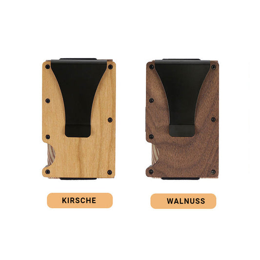 Personlig korthållare i trä med personlig gravyr, RFID-skydd