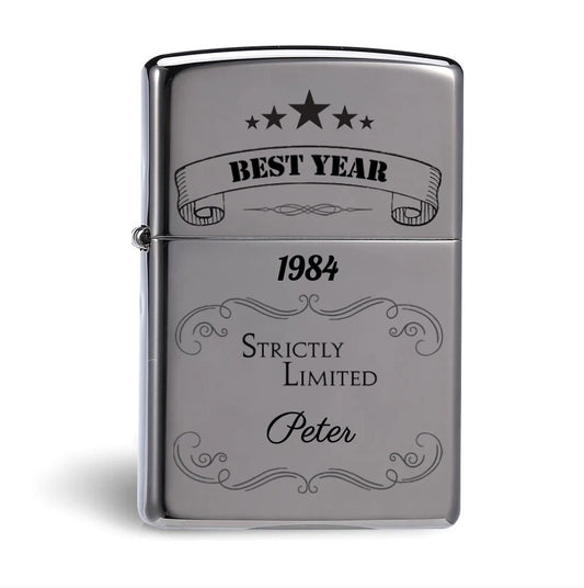 Personlig graverad stormtändare. Namn och ordspråk, personlig gravyr