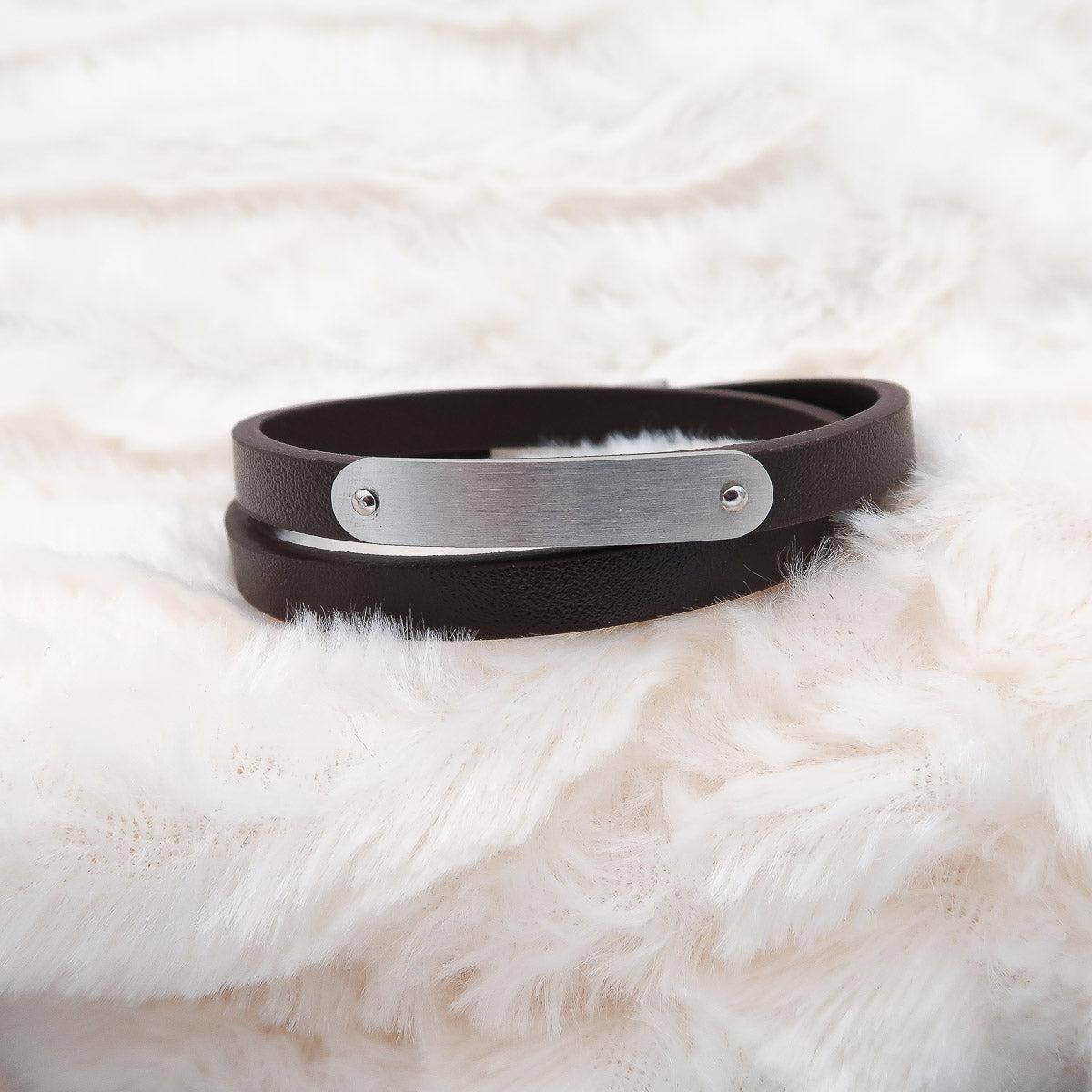 Wasserfestes Armband "Surfer" mit kostenloser Gravur, Edelstahl gebürstet