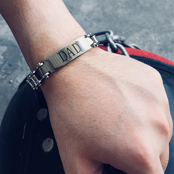 Armband "Biker" - Motorradkette aus Edelstahl mit kostenfreier Gravur