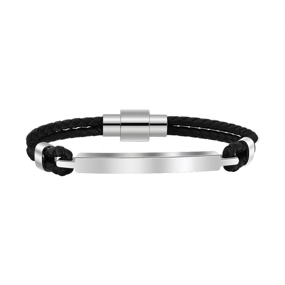 Lederarmband "Barry" mit Magnetverschluss und Gravur