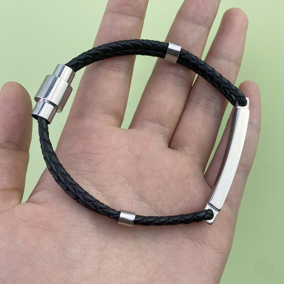 Lederarmband "Barry" mit Magnetverschluss und Gravur